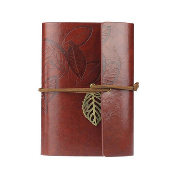 Soft Cover Vintage Leaf Leather Blank Kraft Travel Journal Notebook Diary Planner Notepad Kids Gifts