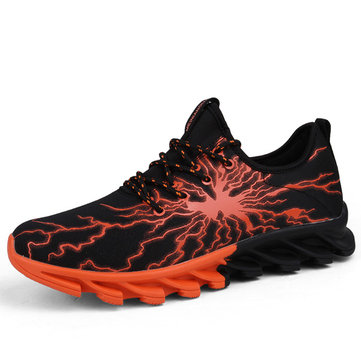 Men Fabric Breathable Running Shoes Shock Absorption Casual Sneakers