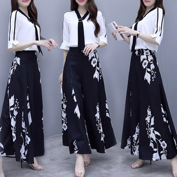 

Installed The New Goddess Foreign Gas Royal Sister Suit Female Fashion Temperament Wide Leg Pants Two-piece