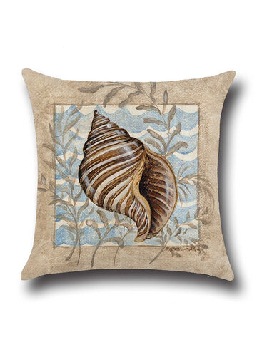 Conch Seahorse Seashell Cushion Cover