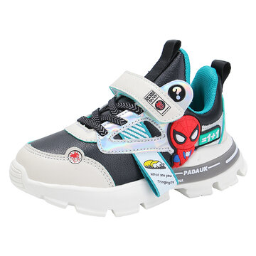 Chaussures de sport Casaul antidérapantes confortables à motif Spiderman pour garçons-Blue