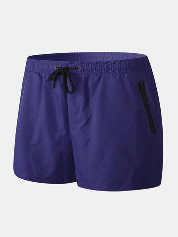 Pantaloncini da spiaggia impermeabili da uomo con tasca con zip