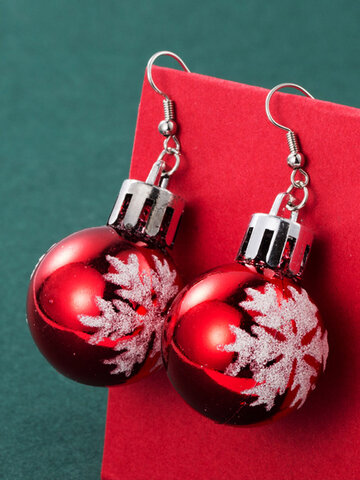Christmas Snowflake Ball Earrings