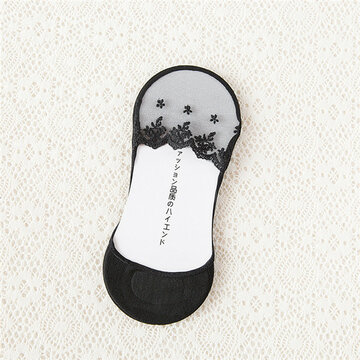Lace Cotton Ankle Socks Summer Mesh Invisible Socks 