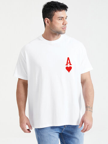Plus Size Ace Of Hearts Print T-Shirts