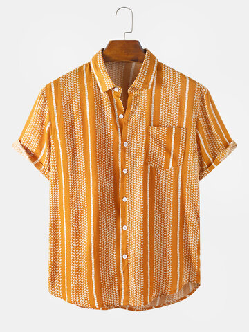 Vintage Vertical Striped Breathable Shirts