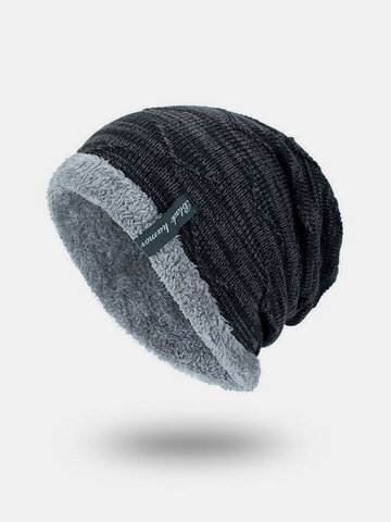 Knitted Plus Velvet Fashion Beanie Hats