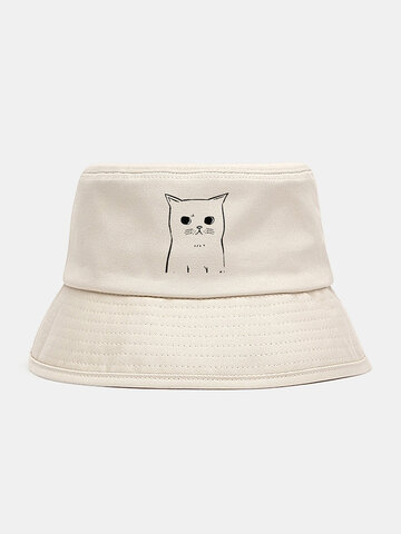 Collrown Unisex Sweet Cat Pattern Bucket Hats