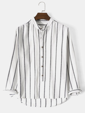 Cotton Striped Henley Shirts