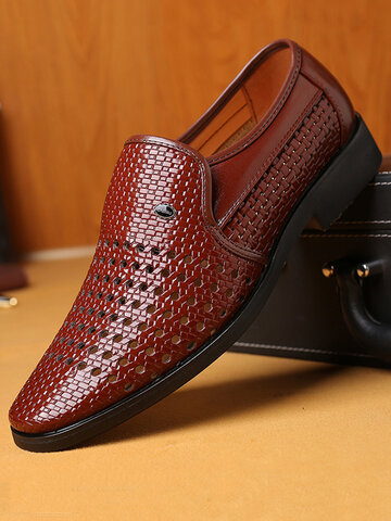 Men Hollow Out Breathable Business Casual Shoes
