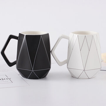 

Polygon Ceramic Coffee Cup, Black