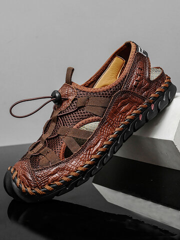 Men Large Size Hand Stitching Outdoor Sandals