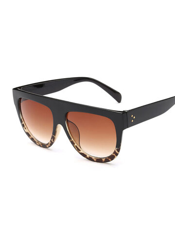 Women Classic Clear Large Frame Anti-UV Glasses Outdoor Casual Unique Sunglasses 