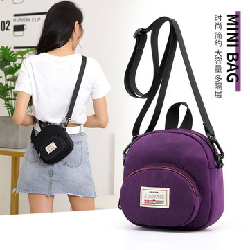 

White Groove Bag Fashion Small Nylon Shoulder Bag Handbag Wild Casual Shopping Diagonal Cross Bag