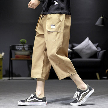 

Cropped Trousers Quarter Overalls Straight Men Plus Fertilizer XL Thin Section Toes Shorts Fat People Casual Pants Japanese