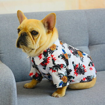 ملابس هاواي للحيوانات الأليفة مصنع زهرة الحيوانات الأليفة قميص Pring والصيف ارتداء قمصان رقيقة الكلب القط