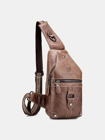 Brown Genuine Leather Chest Bag