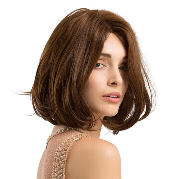 

Micro Curly Bob Synthetic Wigs, Brown