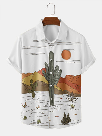 Рубашки с принтом кактусовой пустыни