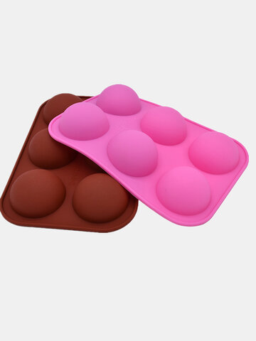 1 قطعة DIY سيليكون قالب الكعكة 6 فتحات نصف كرة شكل قالب صابون يدوي الصنع سيليكون قالب شوكولاتة