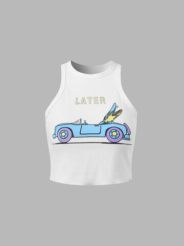 Car Letters Graphic Tank Top