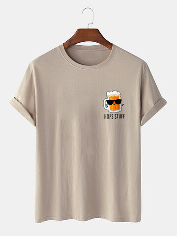 Cool Beer Letter Print T-Shirts