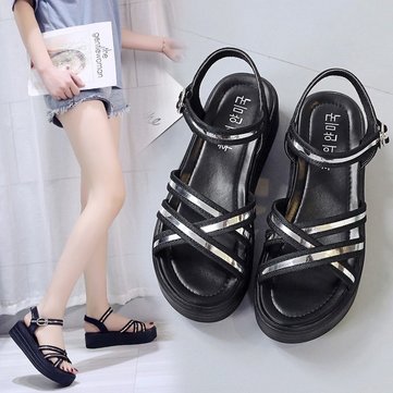 

Season New Thick-bottomed Muffin Sandals Fashion Wild Waterproof Platform Sandals Personality Beach Shoes Generation