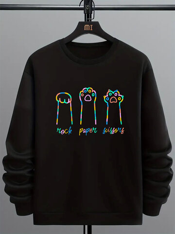 Colorful Cat Claw Print Sweatshirts