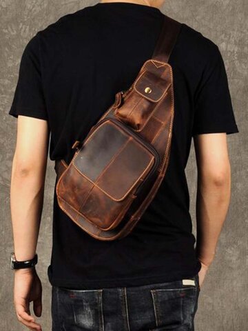 حقيبة صدر من الفرو الصناعي بتصميم عتيق متعددة الوظائف طراز اللون