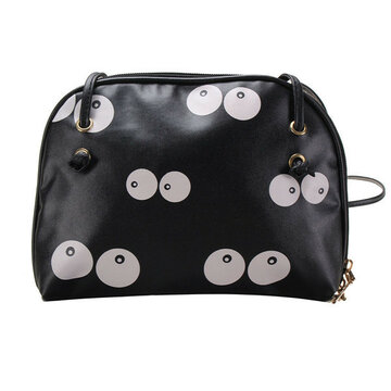 Women Eyes Pattern Leather Crossbody Bag