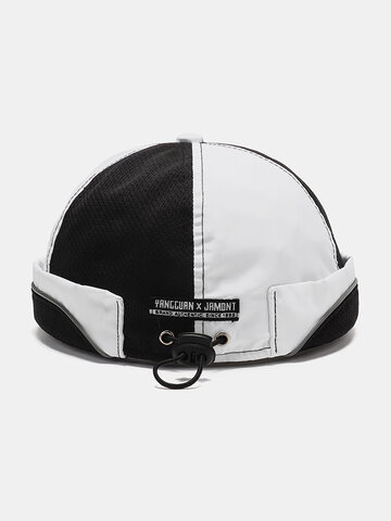 Men & Women Breathable Mesh Skull Cap Brimless Hat With Buttons Adjustable Elastic Band