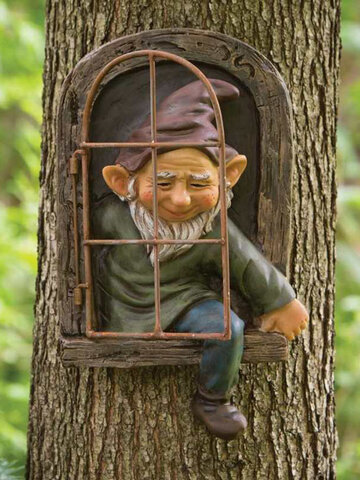 Resin Naughty Gnome Dwarf Garden Decoration Statue White Old Man Fairy Ornament Creative Props Crafts Gift