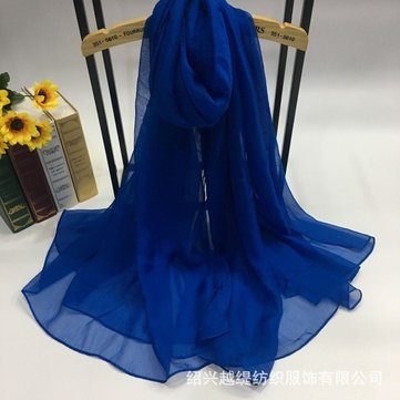 

Season New Simulation Silk Solid Color Scarf Women's Long Section Sunscreen Beach Towel Chiffon Scarf Scarves