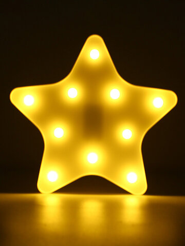 Cute Star LED Night Light Wall Battery Lamp Baby Kids Bedroom Home Decor