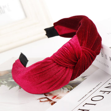 Hot Sale Knotted Cloth Headband Gold Wide-brimmed Fabric Headband Head Buckle Explosion