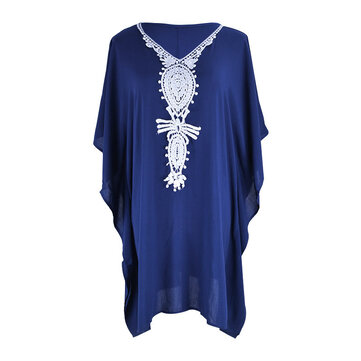 

Indian style ethnic Cotton Embroidered Loose Chiffon Blouse