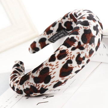 Ins Best Selling Leopardo Elemento Cabeça Headband Esponja Fivela