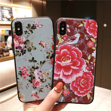

Embossed Flower Xs Max Phone Shell 7/8plus All-inclusive Anti-fall Soft Shell I6s Protective Cover