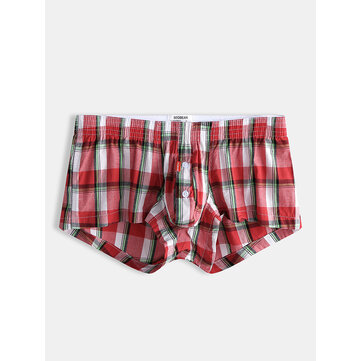 Plaid Boxer Shorts With Pouch