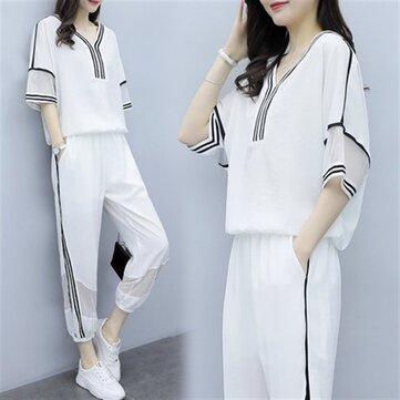 

European Station Season New Casual Sports Suit Women Loose Slimming Fashion Two Sets Of Tide