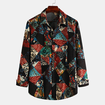 

Ethnic Printing Floral Long Sleeve Shirts