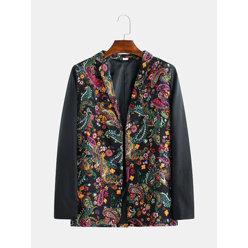 Ethnic Colorful Printing Patchwork Blazers 