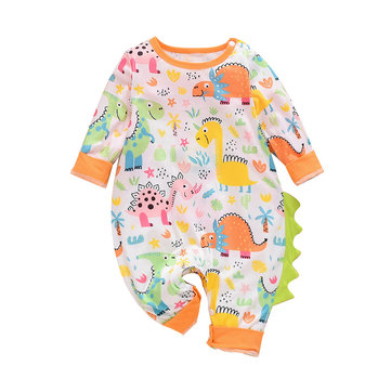 Baby Dinosaur Cartoon Rompers For 0-24M