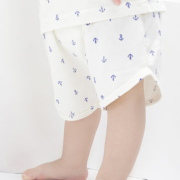 

TUBENG Cool Baby Anchor Print Drawstring Loose Shorts, White