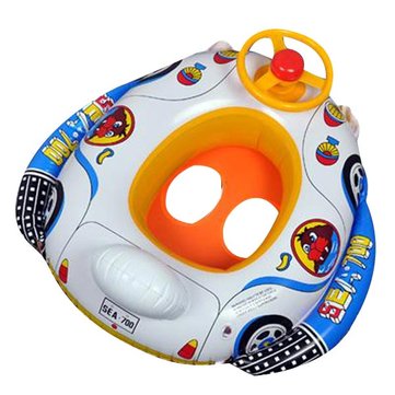 

Kids Baby Inflatable Pool Seat Float Boat Swimming Wheel Horn