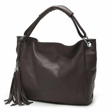 Women Vintage Tassel Leather Tote Luxury Handbag