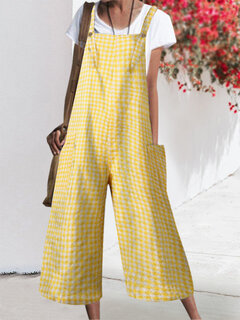Plaid Wide-legged Jumpsuits Other Image