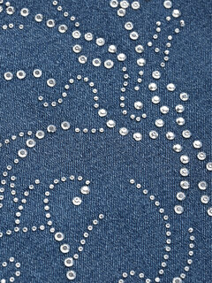 Butterfly Rhinestone Button Flared Jeans Other Image