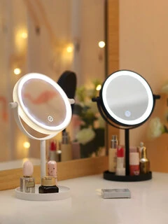 Portable 360?? Rotaty 14 LED Light Makeup Mirrors Non-slip Touch Screen Vanity Table Lamp