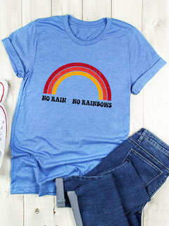 Rainbow Printed O-neck T-Shirt Other Image